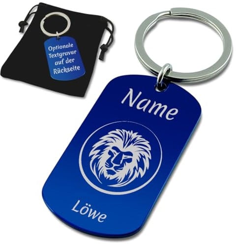 SanJuve Schlüsselanhänger Sternzeichen mit Gravur personalisiert (Löwe)