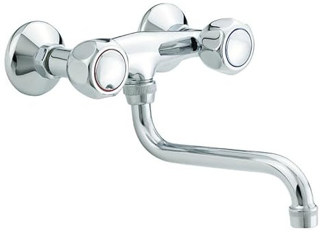 Spültisch-Wandbatterie mit schwenkbarem Bodenauslauf - Idral