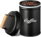 gmisun Kaffeedose, 1L / 33 fl oz Kaffeebehälter für Kaffeebohnen, gemahlenen Kaffee, Kaffeekapseln, Kaffeepads, Kaffee Aufbewahrung, Vorratsdosen schwarz luftdicht, Kaffee Dose für kaffeebar