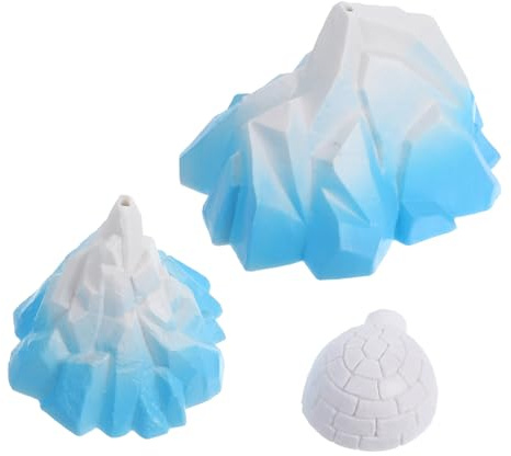 CAXUSD 3 Stück Kleiner mit Realistischen PVC Miniatur Eisberg und Iglu Modellen Vielseitige Polare Dekoration für Sandtische und Wohnkultur
