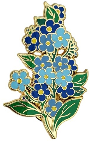 GFM® Forget Me Not Blumen-Brosche – Weihnachten, Geburtstag, Muttertag, Valentinstag, Hochzeitstag, Gedenktag, M, Metall