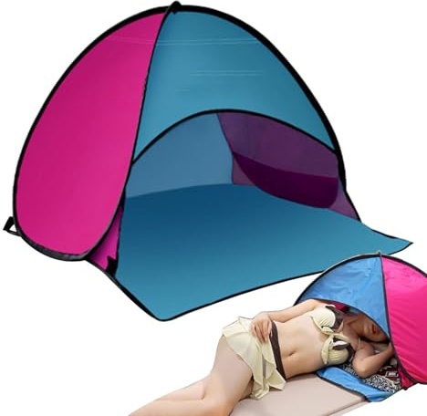 Pop Up Strandmuschel UV-Schutz 50+ Strandzelt, Automatisches Tragbarer StrandSonnenschutz Für 1 Personen, Campingzelt Windschutz, Für Kleine Hunde, Katzen Und Andere Kleine Haustiere