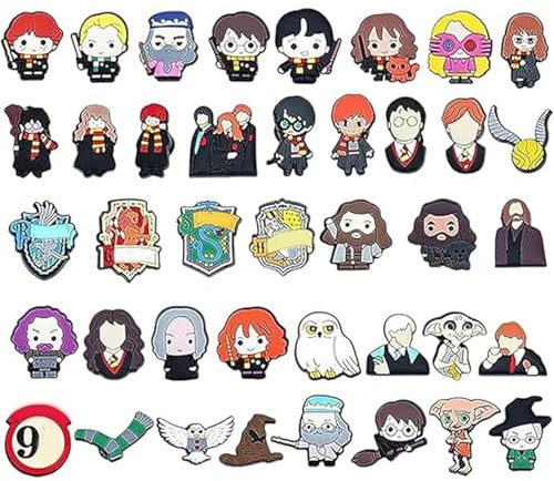 Ciondoli a forma di coccodrillo, 40 pezzi, a tema mago, accessori per scarpe per zoccoli e sandali, pratici e accessori per borse, fai da te per bambini e adulti