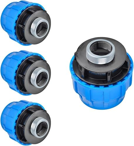 RP RIEGOPRO – Raccordo PE filettato femmina rinforzato, raccordo per impianti idrici e irrigazione esterna | Connettore per irrigazione automatica e tubi dell'acqua (4 pezzi, 32 mm - 1)