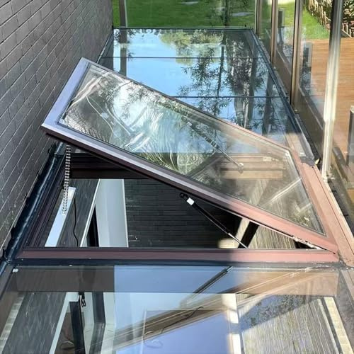 Finestra da Tetto elettrica - Lucernario con Telecomando e sensore Pioggia per Tetto, soffitta e Cantina - Design in Alluminio Personalizzabile