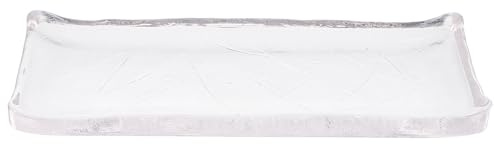 BESPORTBLE Plateau Rectangulaire en Verre Transparent Grand Format pour Présentation de Plats, Assiette de Service Alimentaire Multifonction, pour Sushi, Steak et Collations, Vaisselle