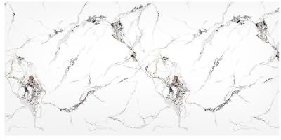 Wandpaneele Badezimmer Wasserfest 122x260 cm – PVC Wandpaneele Marmoroptik als Duschrückwand Kunststoff & Wandverkleidung Bad, auch für Küche & Innenbereich | Carrara Nova
