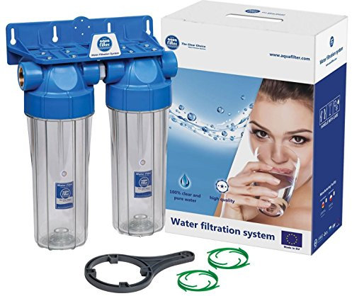 Double boîtier de filtre de 10, système de filtration d'eau à deux étages, connexion 3/4