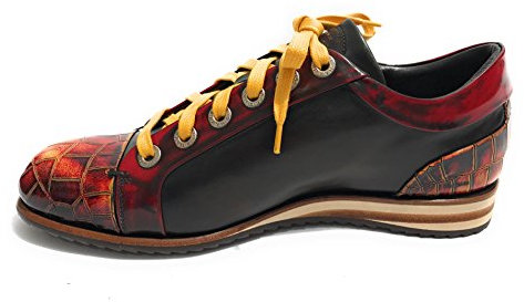 Harris Scarpe Uomo Sneaker Punta e tallone Pelle Stampa Cocco Shade Rosso/Nero U17HA73