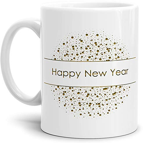 Tassendruck Design-Tasse Happy New Year 2018 - Kaffeetasse/Mug/Cup - Qualität Made in Germany