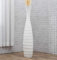 Leewadee Grand Vase A Poser Au Sol pour Branches Décoratives De Pampa, Vase en Bois De Manguier, 110 cm, Blanc