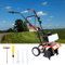 Samger Motozappa con Motore a Scoppio 2 Tempi da 52cc Motocoltivatore Zappatrice Gas Benzina 1.65KW Timone Motore per Coltivatore, Larghezza di Lavoro 28cm, Profondità di Lavoro 10cm