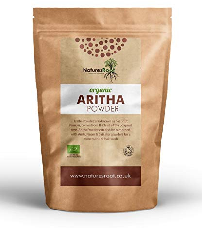 Natures Root Organic Aritha Soapnut Powder - 500g Organic Hair Shampoo & Conditioner - Herbal Ayurveda Powder for Hair