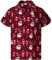 King Kameha Funky-Hawaii-Hemd, Weihnachten, Herren, Kurzarm, Christmas, Candy-Cane, Rot, 4XL