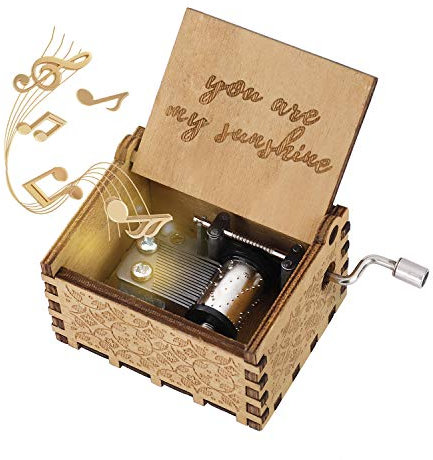 Hölzerne Spieluhr You Are My Sunshine Handkurbel Spieluhren Antike Geschnitzte Musik Box Holz für Geburtstags Valentinstag Weihnachten Geschenk