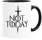 MoonWorks® Kaffee-Tasse mit Spruch Not Today Bürotasse lustige Sprüche Serie Zitat Kaffeebecher Inner-Schwarz Keramik-Tasse