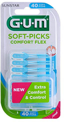 Gum Soft-Picks Comfort Flex - Plettri morbidi piccoli, 40 pz, confezione da 6 (6 x 40 pezzi)