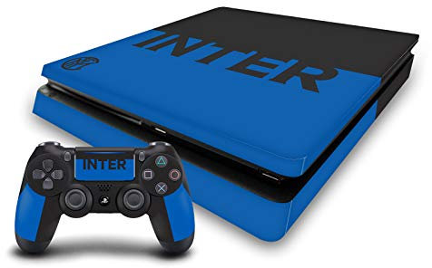Head Case Designs Licenza Ufficiale Inter Milan Blu E Nero Logo Pieno Vinile Sticker Gaming Pelle Adesivo Compatibile con Sony Playstation 4 PS4 Slim Console And DualShock 4 Controller