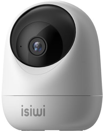 Isiwi Orb Telecamera IP WiFi interno sorveglianza domestica,HD 1080P, Visualizzazione panoramica, Rilevazione di movimenti e suoni anomali, Audio bidirezionale, Baby Monitor con Visione Notturna