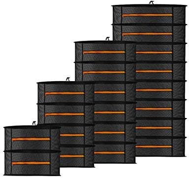 Red De Secado Colgante Secador de neta de malla de la malla de la malla de la malla de la hierba con las cremalleras plegables for las especias y flores deshidratantes de hidroponía con la bolsa de al