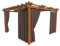 HOME DEKO Terrassenvorhang, Wasserdichter Gartenvorhang für Terrasse, Balkon, Pergola & Pavillon, Schlaufen mit Klettverschluss, Schutz vor Sonne, Regen & Wind, Braun, 200 x 155 cm, 4 Stück