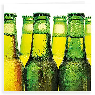 Piccadilly Greetings Bierflaschen, blanko, 160 mm, quadratisch, Foto-Karton