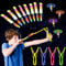 Foreverup 12PCS Helicopter Shooters, LED Rocket Slingshot Flying Toys, Arrow Copters, Party Bag Fillers for Kids, Christmas Day Gift, Outdoor Game for Kids, Prizes for Classroom