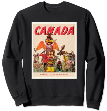 Kanada Land Of The Free Totem Pole Royal Mountie Sweatshirt