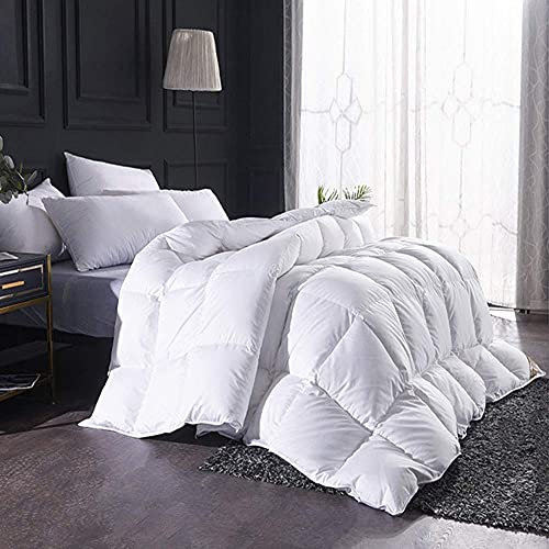 FLBT Daunendecke für Doppelbett, weiße Gänsefeder und Daunendecke mit daunendichtem Stoff aus 100% Baumwolle, ganzjährig, doppelseitige, Dicke, atmungsaktive, warme Winterdecke Needed