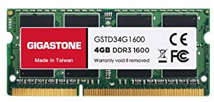 【DDR3 RAM】 Gigastone Memoria RAM Portátil 4GB DDR3 4GB DDR3-1600MHz PC3-12800 CL11 1.35V SODIMM 204 Pin sin búfer sin ECC Portátil Módulo de Memoria Actualización de Ram (ÚNICAMENTE portátil)