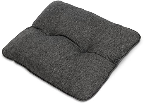 Beautissu Outdoor Loungekissen 50x40cm – Bequemes Rückenkissen 12cm dick Polster Sitzauflage Schmutz- & Wasserabweisend Gartenkissen Gartenmöbel Rattan Lounge Auflage Anthrazit – BeauFlair