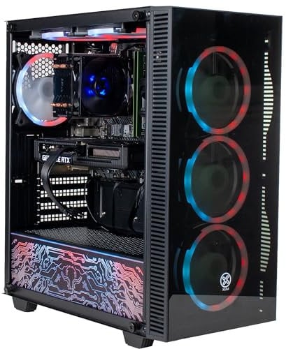XUM Titan Prebuilt Gaming PC: AMD Ryzen 5 5500, Nvidia Geforce RTX 5060 8GB, 32GB DDR4 RAM, 500GB NVMe SSD, 1TB HDD, 700W PSU 80+ Bronze, aRGB, WiFi 5, Windows 11 Home, Entry Level, Black Case