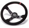 350 Mm Deep Dish Drift Racing Lenkrad Wildleder Mit Hupenknopf Sportlenkrad Schwarz (Color : Rot)