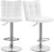 Yaheetech 2er Set Barhocker Barstühle 360°Drehbar Küchenstühle mit Rückenlehne und Fußstütze, Barstuhl PU-Kunstleder Sitzhöhe 62,5 cm - 83 cm für die Küche/Bar/Salon, Höhenverstellbar Weiß