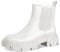 PIZZ ANNU Stivali con Tacco Basso Casual Chelsea Boots Donna Comodi Biker Stivaletti Invernali Eleganti Plateau Bianco EU 39