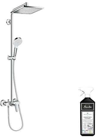 Colonne de douche méecanique HANSGROHE Crometta E 240 chromée + nettoyant Briochin