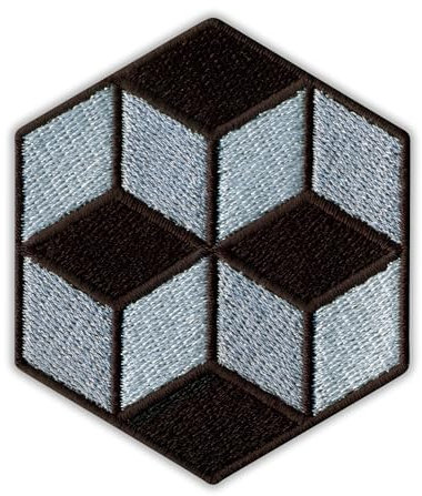 Op-Art-Serie Op-Art-Serie – Applikation zum Aufbügeln auf der Rückseite, bestickt, Motiv: Würfel