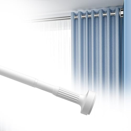 Barre Télescopique Extensible pour Rideau de Douche ou tringle à vêtements, Acier Inoxydable barre de douche sans Perçage avec à ressort Tringles Télescopiques 35-50cm 160-250cm ( Color : Frosted Whit