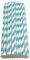 Haobase Lot de 50 pailles en papier biodégradables pour boire, cocktail, café, boissons froides, motif à rayures, blanc/lac bleu