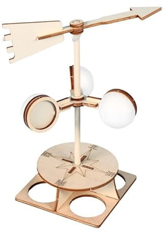 ieron Wind Vane Weather Vane 3D Wooden Science Toy Windmill for DIY Making Education Toy Children