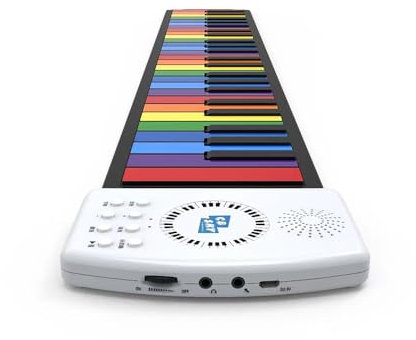 piano roulé à la main,HUIOP Clavier enroulable à 49 touches, clavier de piano numérique portable et pliable avec batterie rechargeable, cadeau pour enfants/débutants adultes avec 47 timbres, 14 chanso