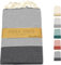 ANNA ANIQ Hamamtuch groß 100x200 cm Reise Strandtuch XXL Saunatuch - 100% Baumwolle Fouta Pestemal Stranddecke Saunakilt Saunahandtuch Herren Damen Badetuch Pareo Strandhandtuch (Schwarz)