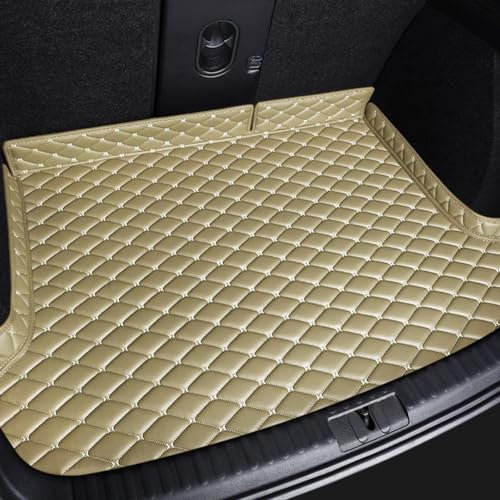 DoUiabc Tapis de Coffre de Voiture pour Ferrari 360 328 330 348, Modèles Personnalisés Tapis de Sol en Cuir Housse de Tapis Four Seasons, Accessoires de Voiture, Car Boot Mats,9-Beige