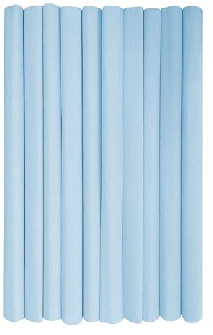 Interdruk Krepppapierrollen für Kinder, DIY und Dekorationen, 10 Rollen (50 cm x 200 cm, 28 g/m²), 37 Pastell-Taubenblau