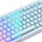 Womier Pudding Keycaps, Blue PBT Keycaps 60 65 75 100 Percent 130 Keys, Shine Through Key Cap, OEM Profile for MX-stem Switches Keyboard Caps-Blue