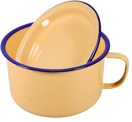 Retro Enameled Bowl for Ramen Noodles Soup Food Serving Bowl for Family Gatherings Celebrations and Home Decor Lightweight Wear Resistant Kitchenware