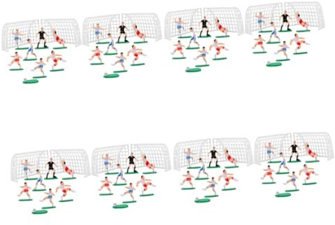 Cabilock 8sets Miniature Soccer Field Cake Decorations Diy Soccer Cake Toppers for Boys Birthday Football Themed Landscape Decor