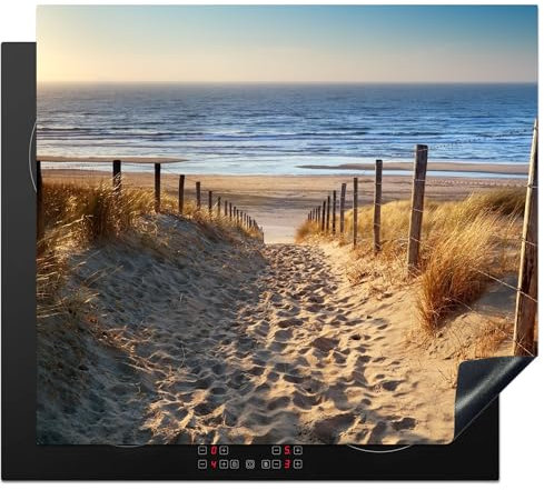 KitchenYeah© Copri Piano Cottura 60x52 cm Coprifornelli Tappetino per Induzione Fornello Tutto per la Cucina Spiaggia - Mare - Dune