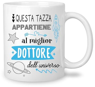 Yufansd Mug Tazza Caffè - Il Migliore Dottore dell'Universo - Regali per Dottore Originale Impressionante Tazza del Dottore, Regalo di Ringraziamento per il Medico Ceramica 350 ML (Dottore)