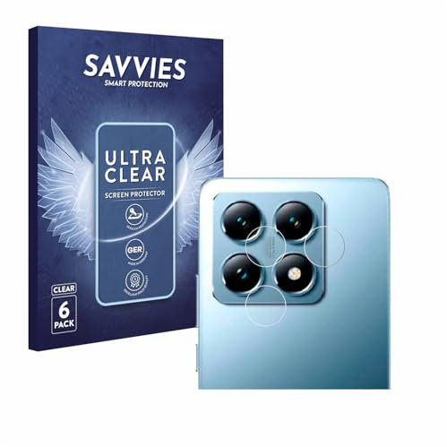 savvies Protector Pantalla para Xiaomi 14T (SÓLO Cámara) (6 Unidades) Película Ultra Transparente
